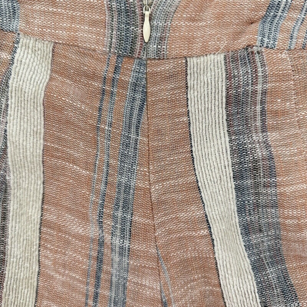 Karlie Small Striped Halter Jumpsuit Terracotta Linen Blend Wide Leg Summer TIme - Picture 5 of 9